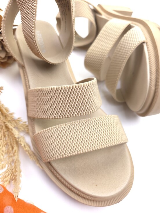 Shoes - Arizona Neutral Beige Women's Strappy Comfort Sandals Sz 8